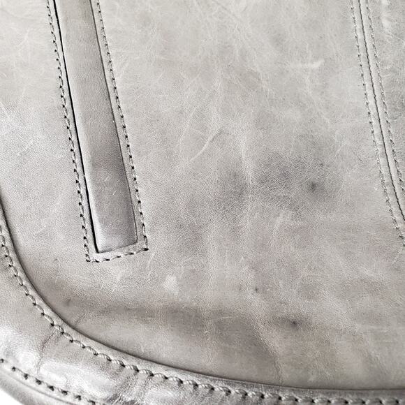 FRYE XL HOBO BOHO Gray Leather Shoulder Bag Long Strap w/ Dustcover in VGUC - Picture 15 of 16